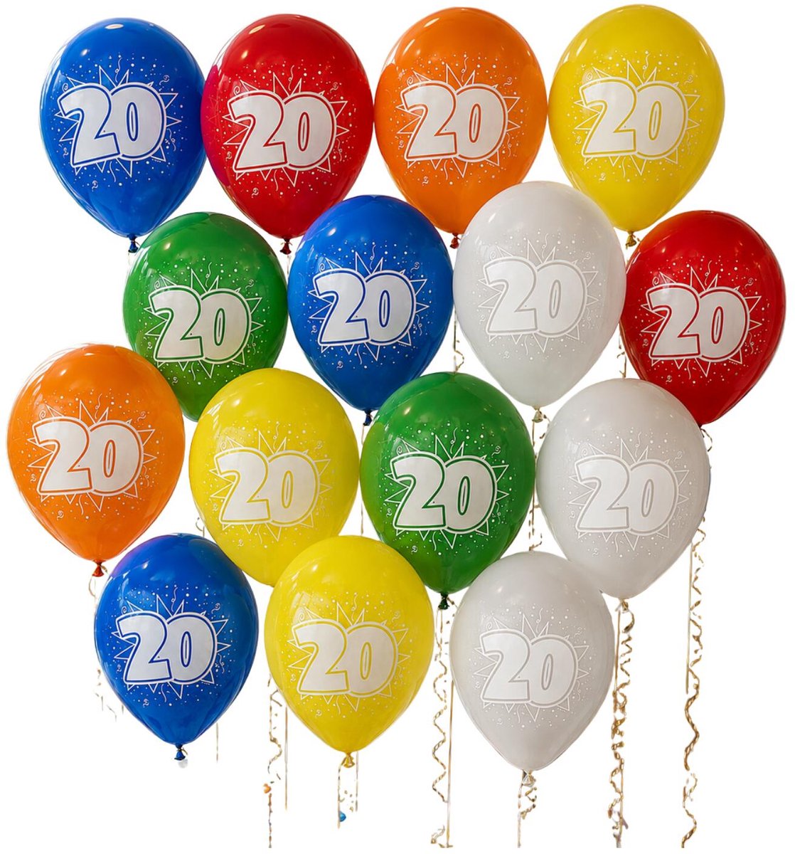 Folat verjaardag ballonnen - thema 20 jaar leeftijd - 16x stuks - 30 cm - versiering