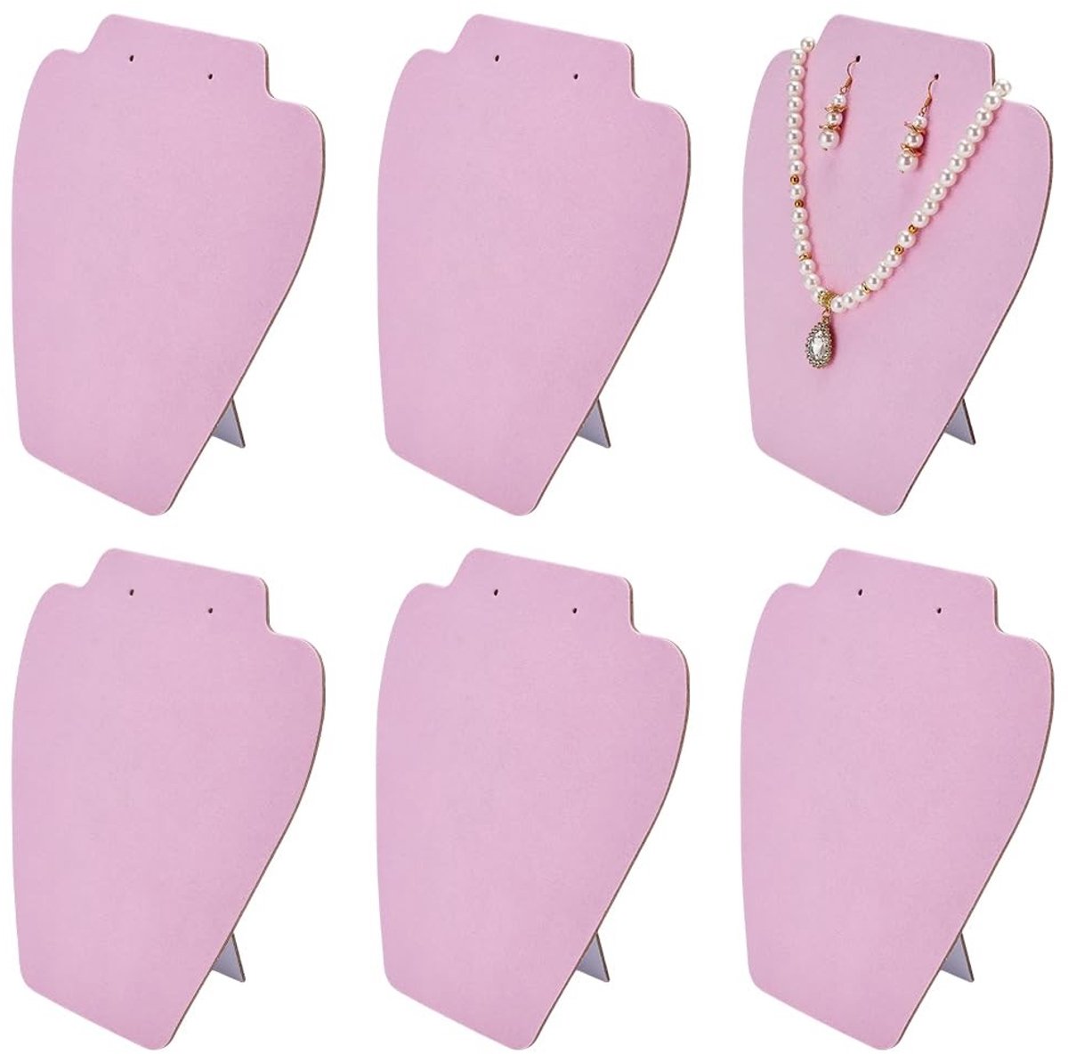 Solidchoice - Set van 6 Velvet Sieradenhouder voor Kettingen en Oorbellen