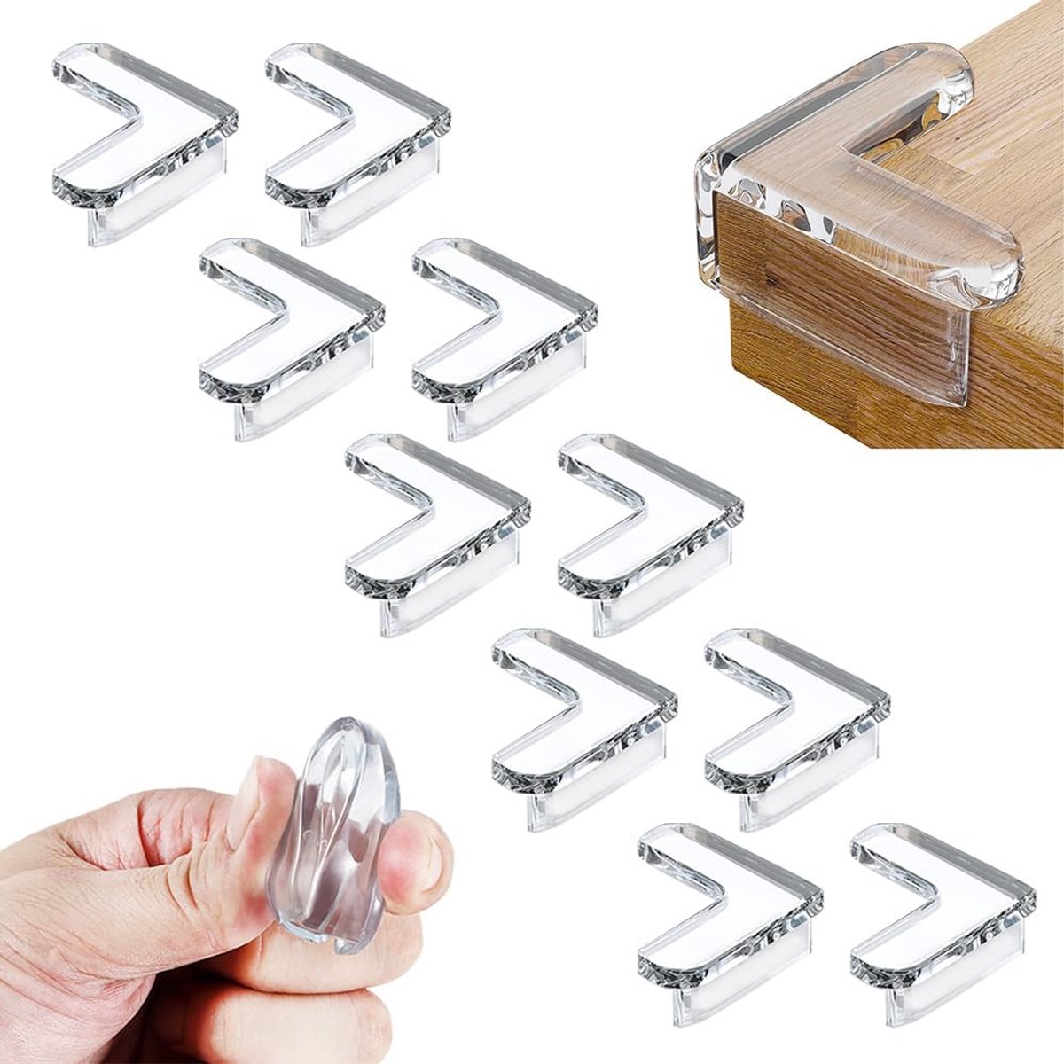 Hoekbeschermers - Tafelhoek Beschermers - Babyveilige Bumper Guards - 4x4x2 cm - Transparant - 10 stuks - L-vormig