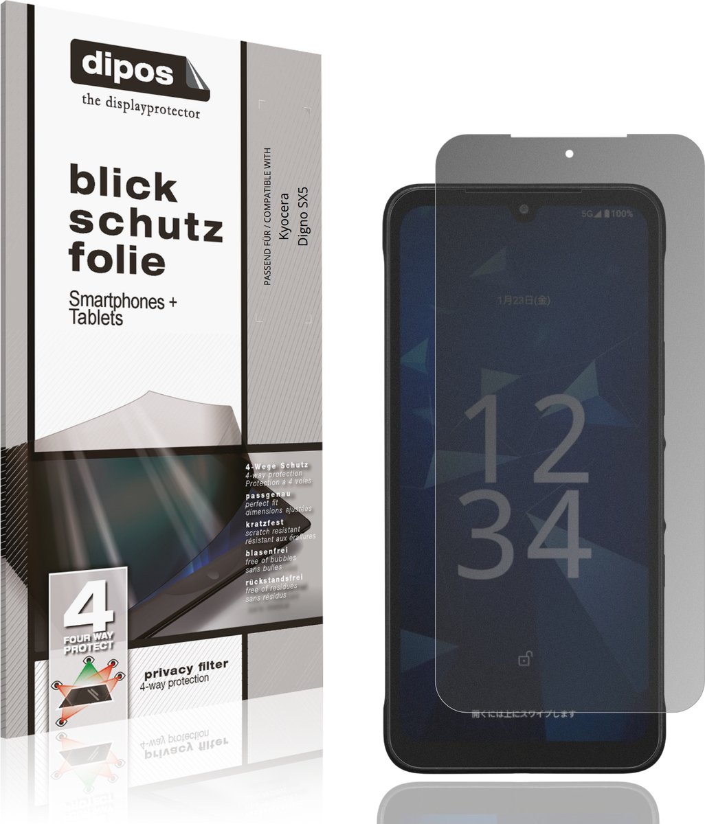 dipos – Matte Privacy Screenprotector geschikt voor Kyocera Digno SX5 | Anti-Spy Beschermfolie