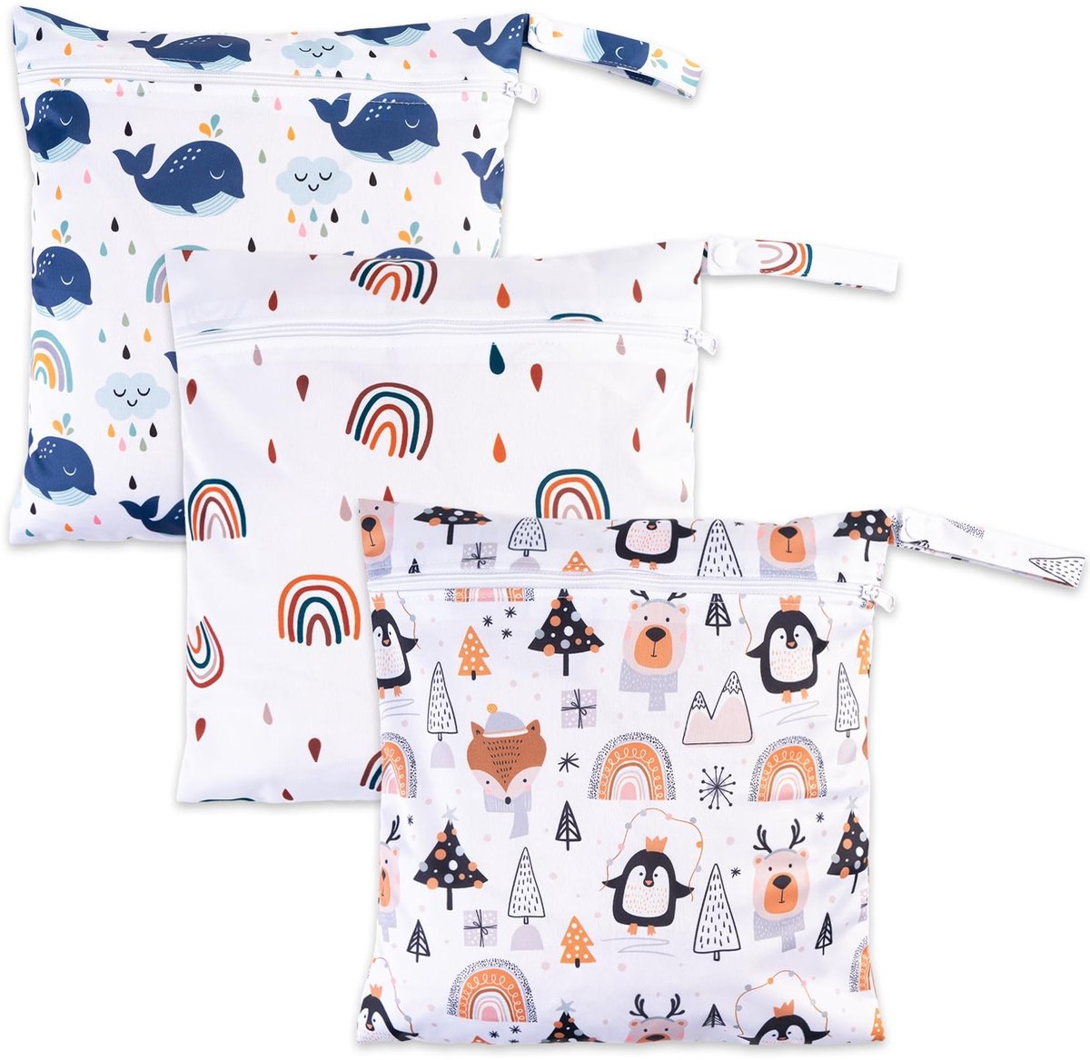 Solidchoice - 3 Stuks Wetbag voor Kleuterschool, Luiertassen en Zwemspullen