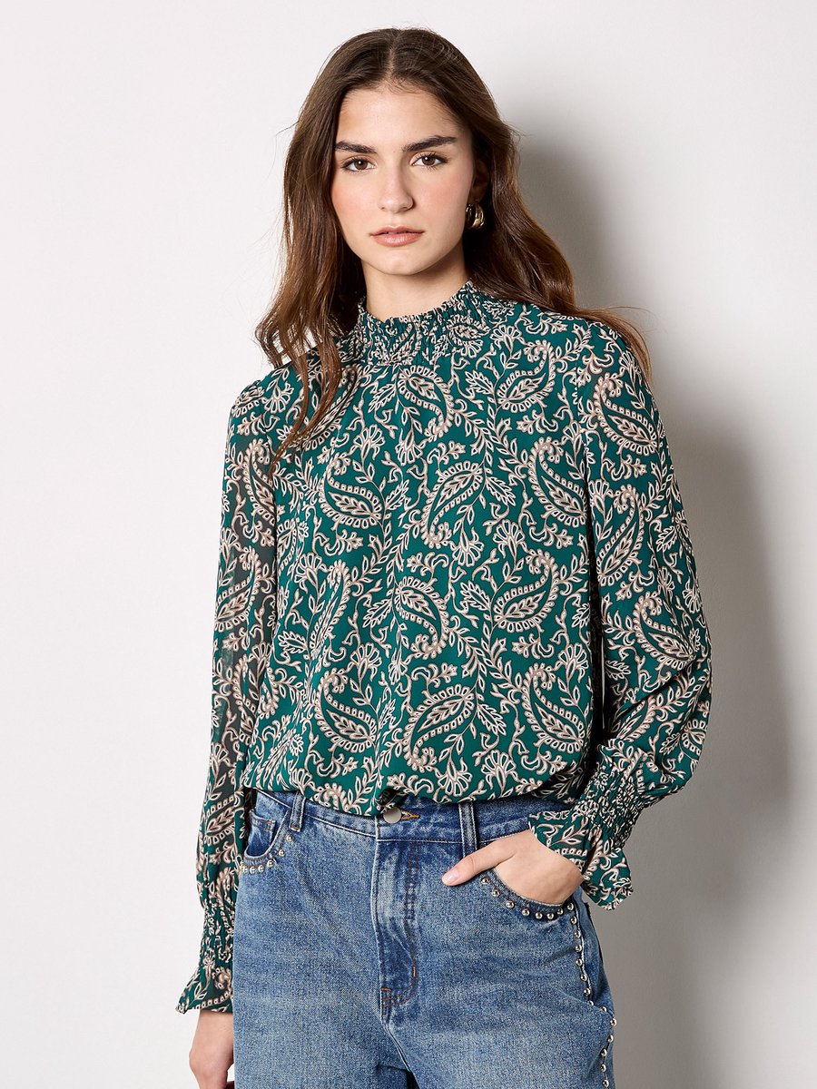 Chiffon top met paisleyprint
