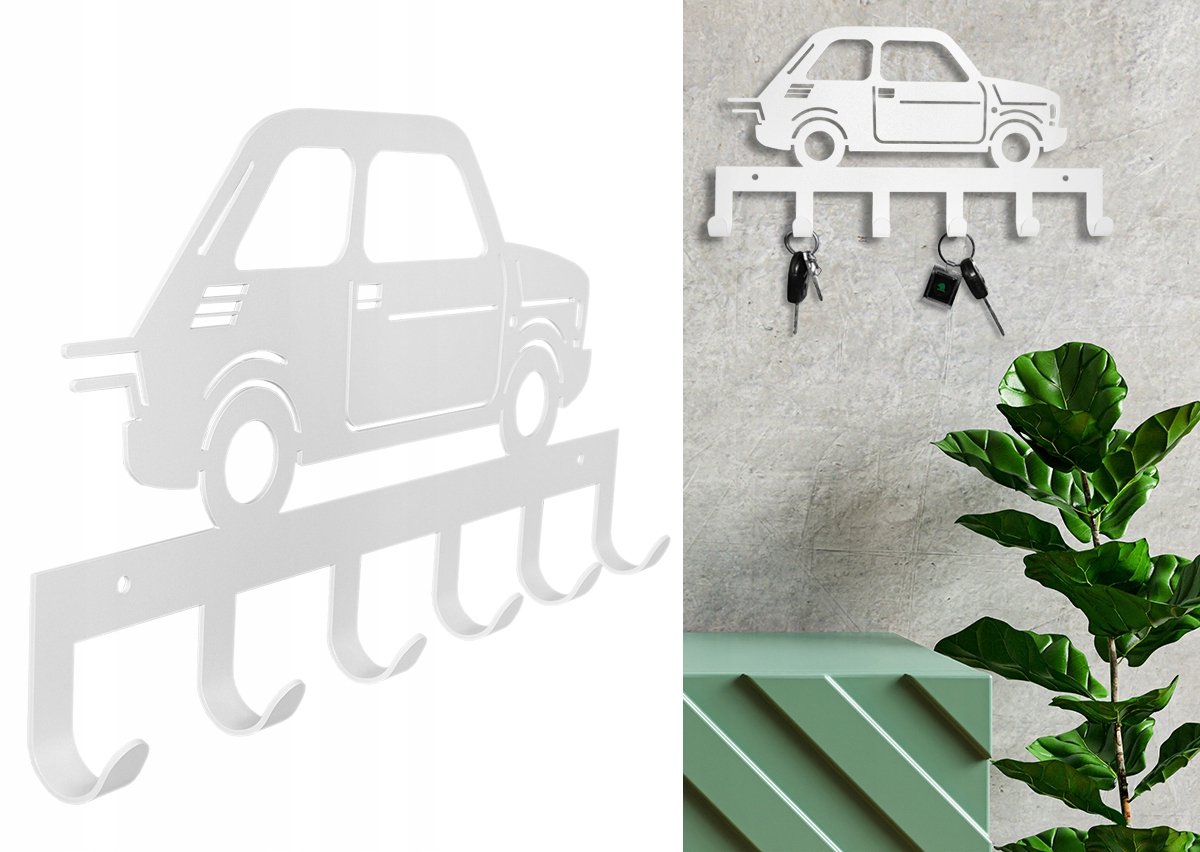 Fiat Maluch Sleutel & Kleerhanger - Vitrine 35x18cm