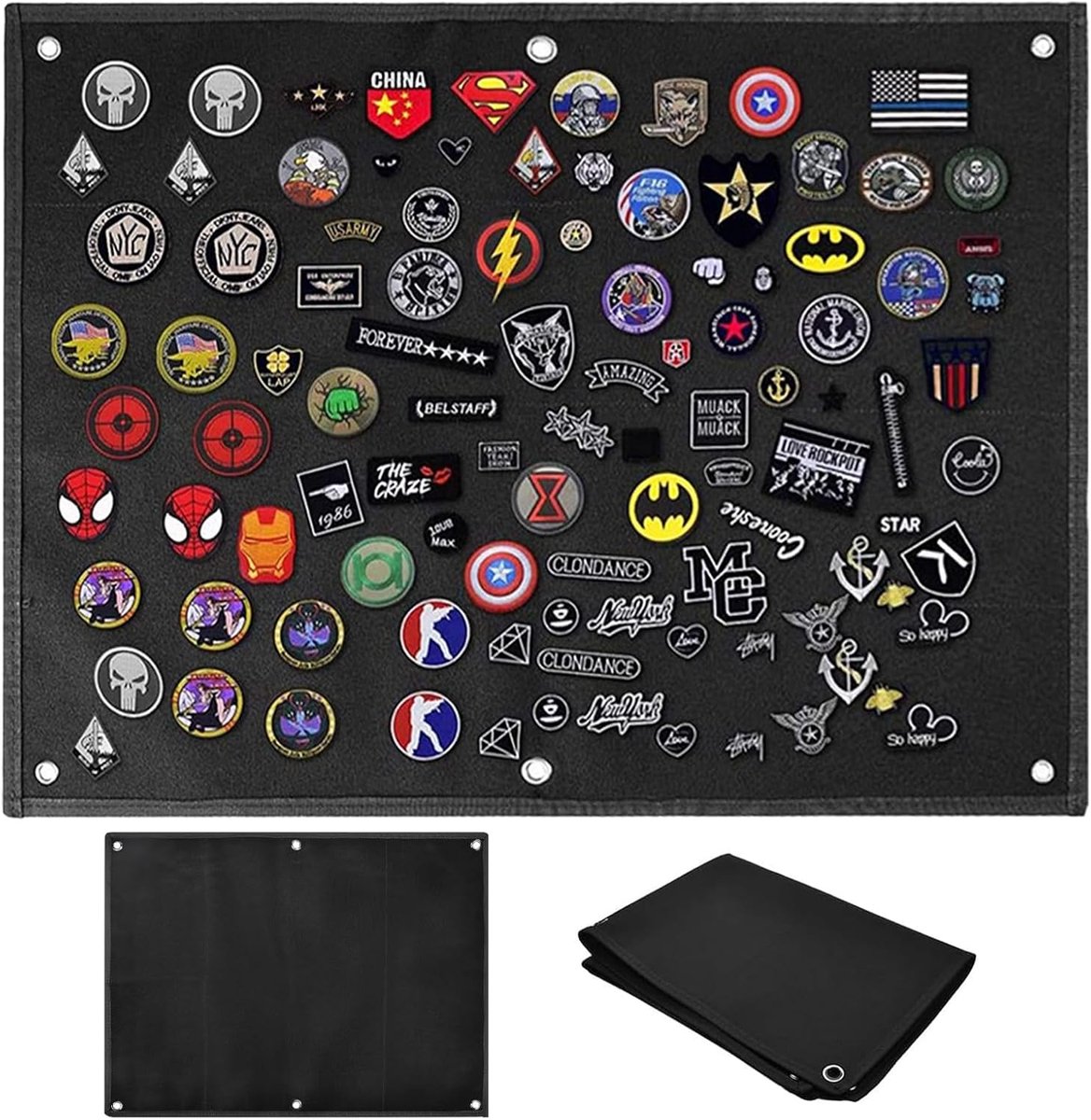 Patches klittenband - tactische militaire patchhouder - muur klittenbandoppervlak - klittenbandmat - tactische patch-display - bord board - organizer - display bord met oogjes voor stickers - stempels - badge