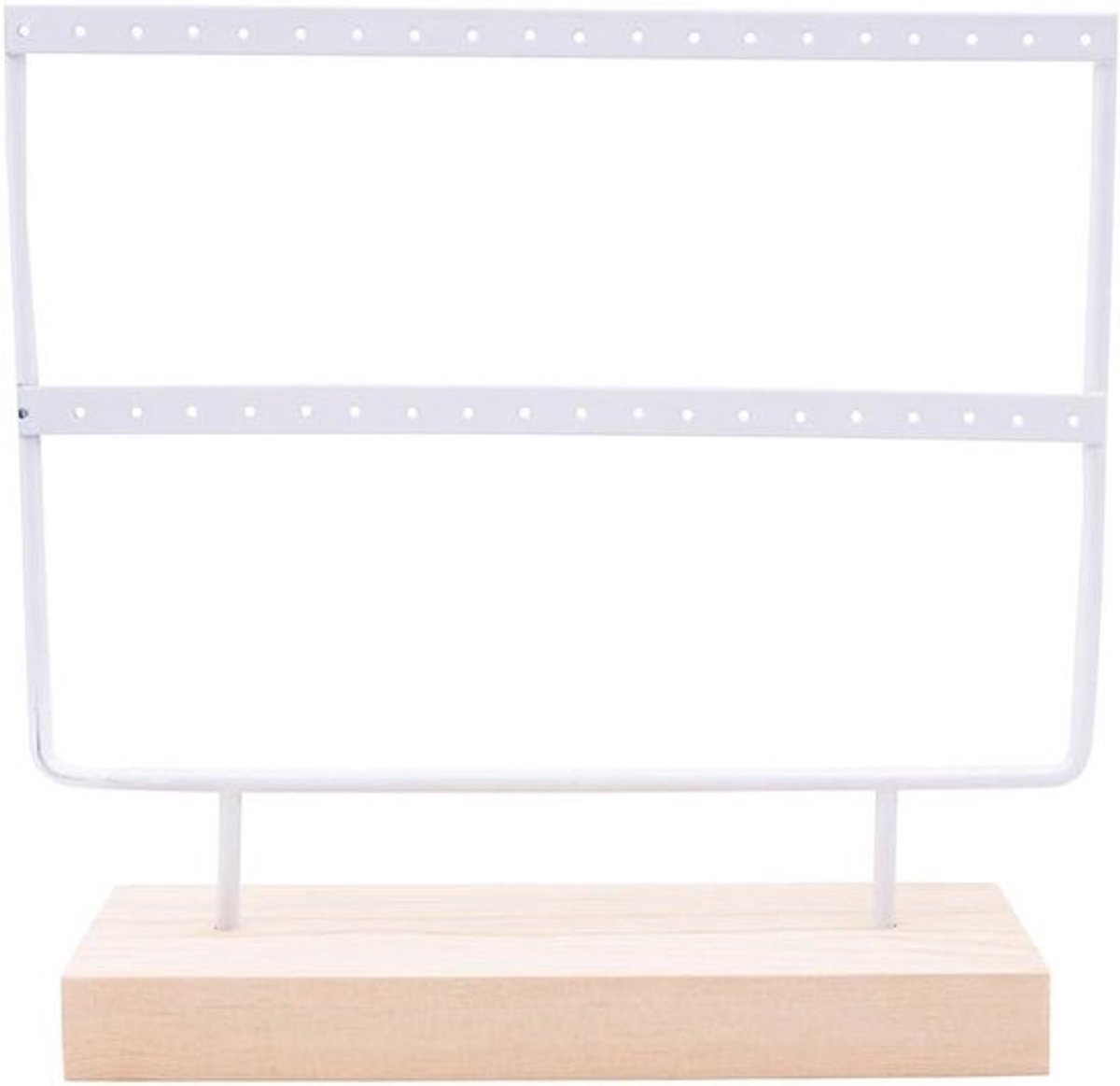 Stijlvolle 2-laagse displaystand voor kleine huishoudelijke artikelen en trouwaccessoires met houten trays - ideaal voor decoratie en organisatie