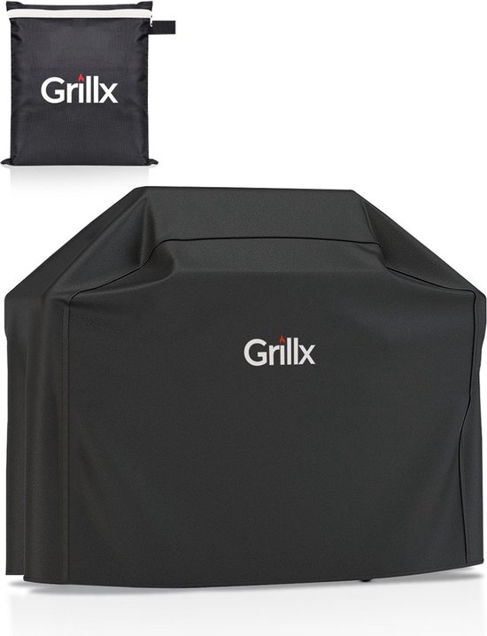 Grillx Barbecue Hoes - 145 x 61 x 117cm - BBQ Hoes Waterdicht - Beschermhoes met Elastische Band & Klikgesp - BBQ Accesoires