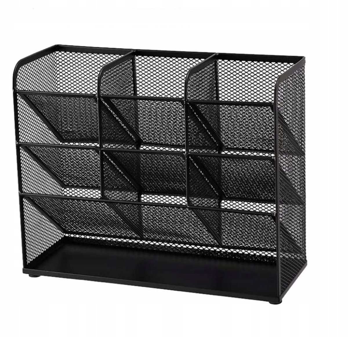 COVREO Bureau opberger 26,8 x 10 x 25 cm zwart metaal, 10 vakken