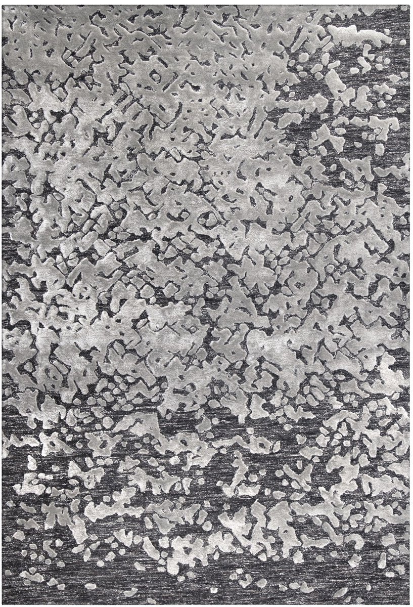 Padiro laagpolig vloerkleed 140 x 200 cm - bruin / naturel - modern abstract design - geschikt voor vloerverwarming - van viscose en wol en polyester