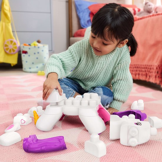 Mega Bloks Fisher-Price - Bouw en Betover Eenhoorn Blokkenspeelgoed - 26 stukjes — afbeelding 4