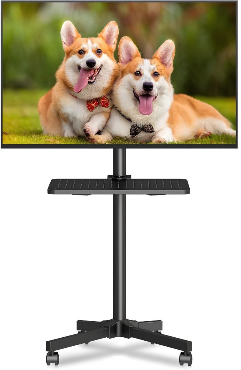 SP® Tv Standaard Verijdbaar - Tv Standaard Verrijdbaar - Tv Statief - Zwart - 44cm x 33cm x 13cm