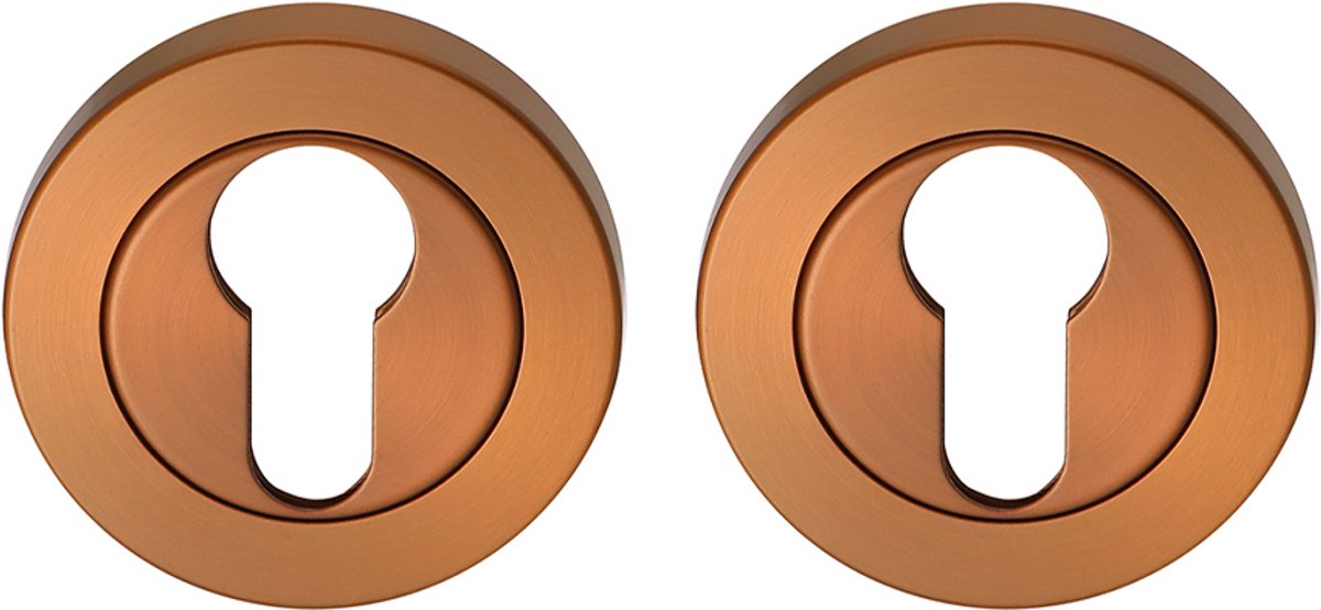 Cilinderrozet rond 53,5x8,5 mm brons geborsteld PVD gecoat
