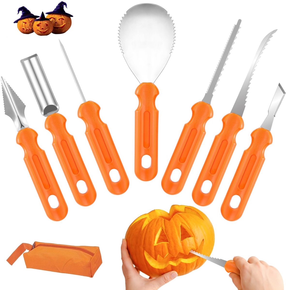 Solidchoice - 7-delige Pumpkinsnij Set voor Halloween