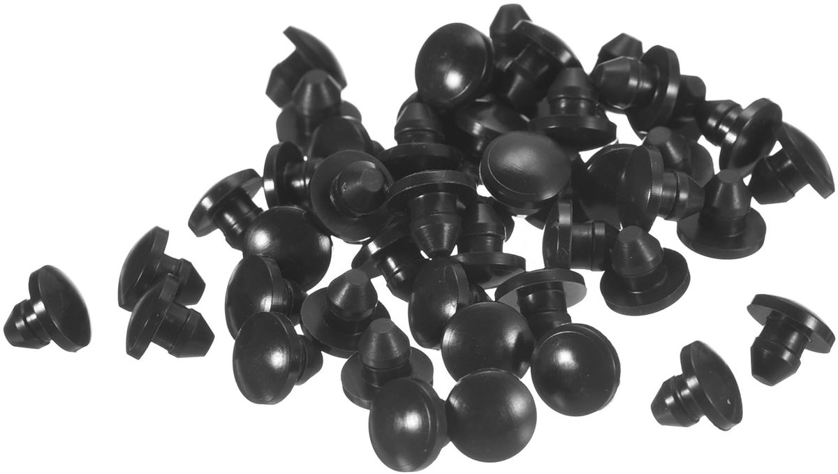 Solidchoice - Set van 50 Zwarte Siliconen Stoppers voor Gaten van 4,5 mm