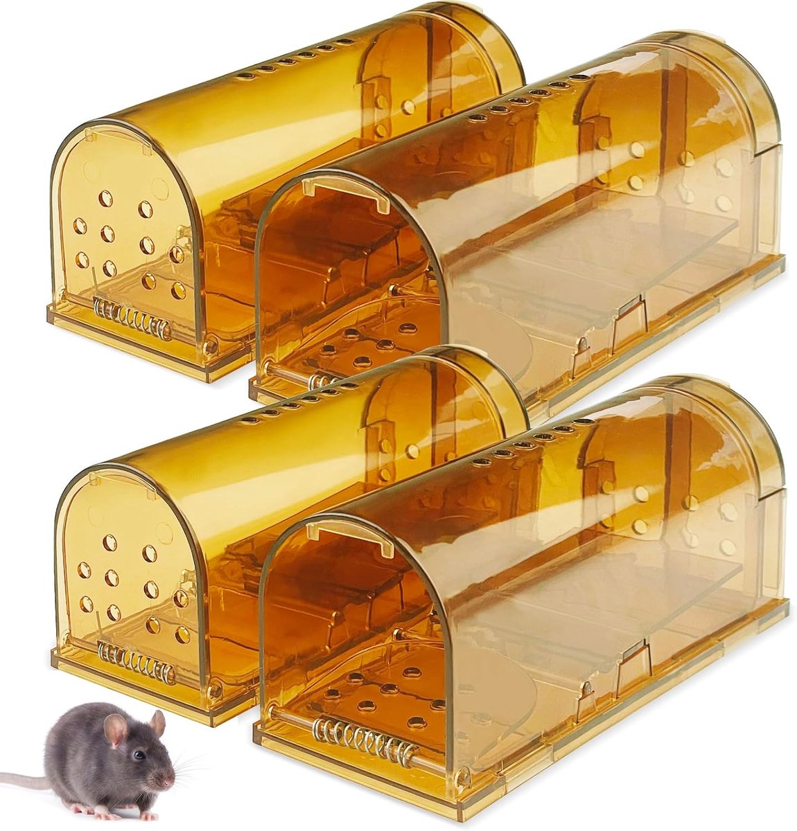 Mouse Trap Set of 4 Mice Rat Life Trap, High Sensitivity Mouse Trap, Reusable Mouse Trap, Animal Friendly Trap for - ShopVlot