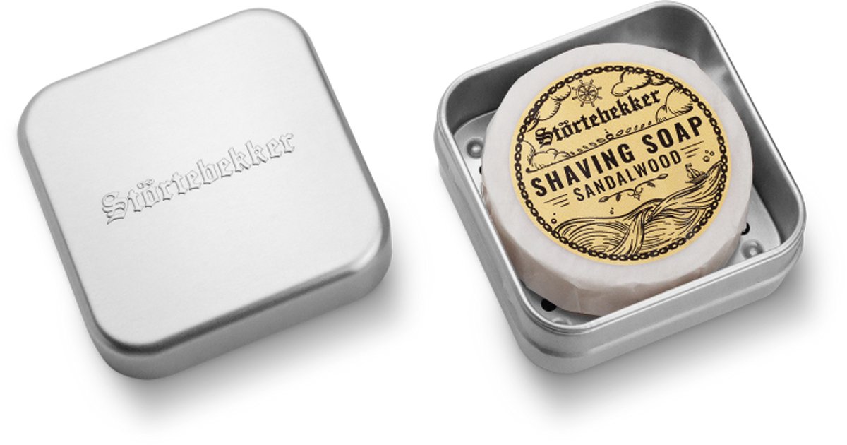 Störtebekker® Scheerzeep & Zeepdoos Set - Shaving Soap Set Heren voor een Zachte Natte Scheerbeurt - Romige, Rijke Schuim - Aluminium Zeepdoos met Afdruiprooster - Handgemaakt in Nederland - 9 Geuren