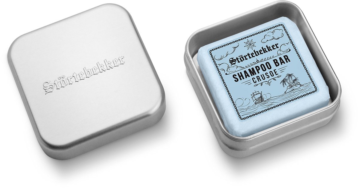 Störtebekker® Vaste Shampoo & Zeepdoos Set Crusoe - Shampoo Bar Set Heren met avontuurlijk-frisse geur - Vegan & Ontwikkeld Zonder Dierproeven - Zonder Sulfaten & Parabenen - Handgemaakt in Nederland