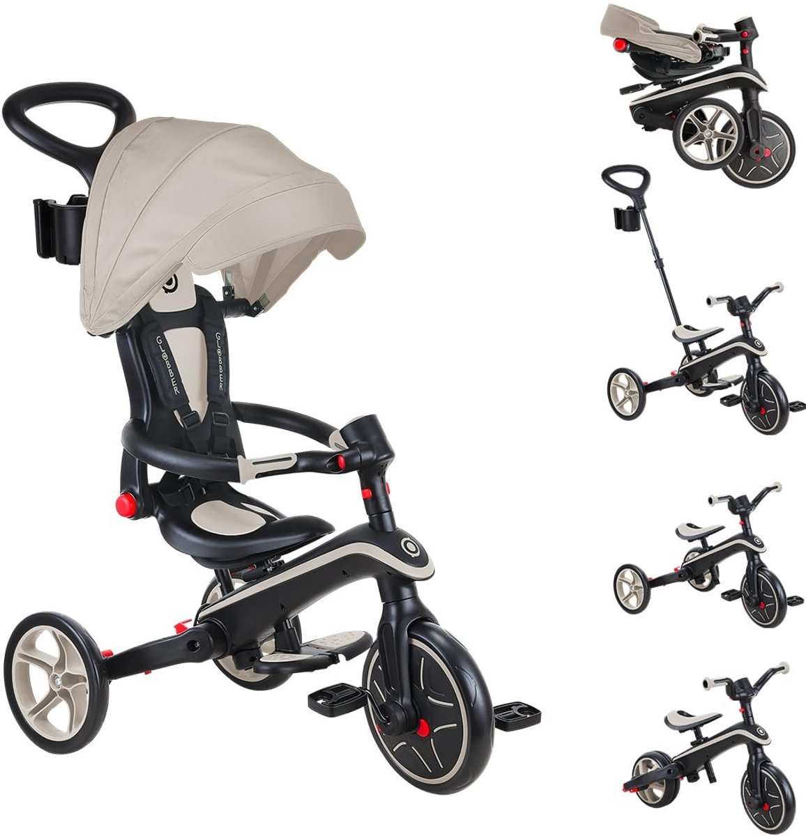 Solidchoice - 4-in-1 Driewieler, Opvouwbaar en Schaalbaar voor Kinderen