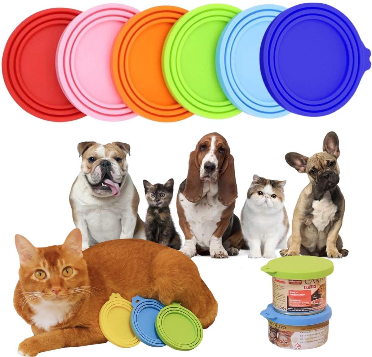 Solidchoice - Set van 6 Silicone Deksel voor Blikjes