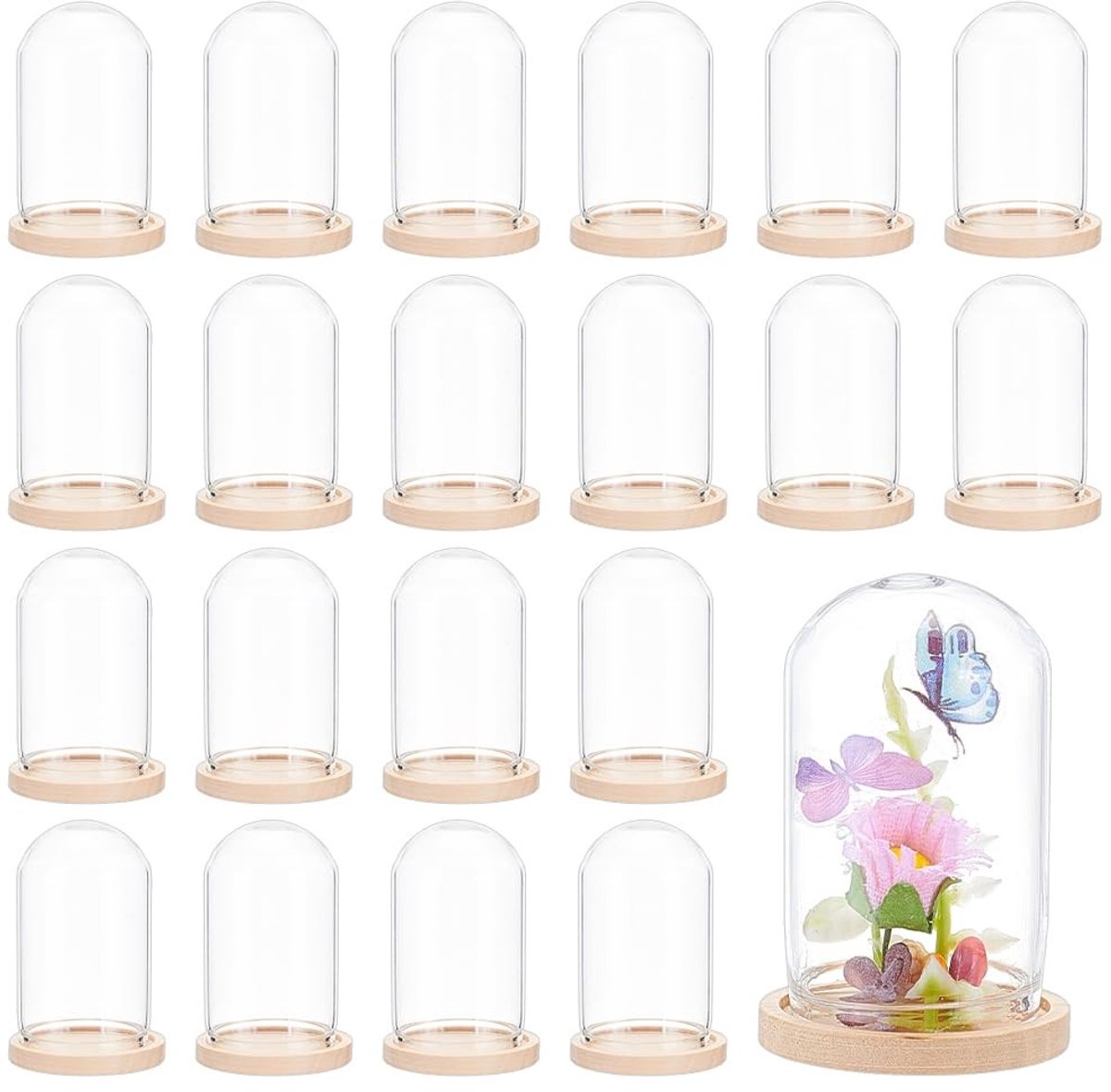 Solidchoice - 30 Stuks Mini Glazen Stolpen voor Decoratie en Display