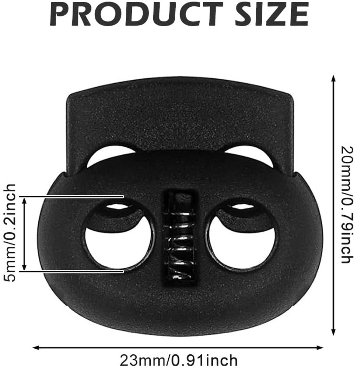 Solidchoice - 15 Stuks Plastic Koordstopper voor Touw en Trekkoord