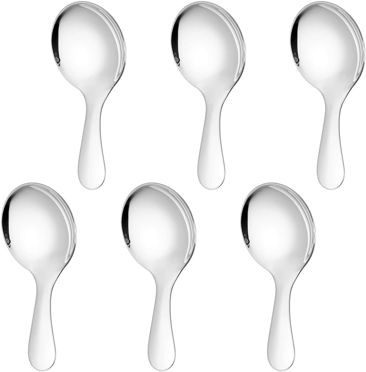 Solidchoice - Set van 6 Roestvrijstalen Koffielepels met Korte Handgreep