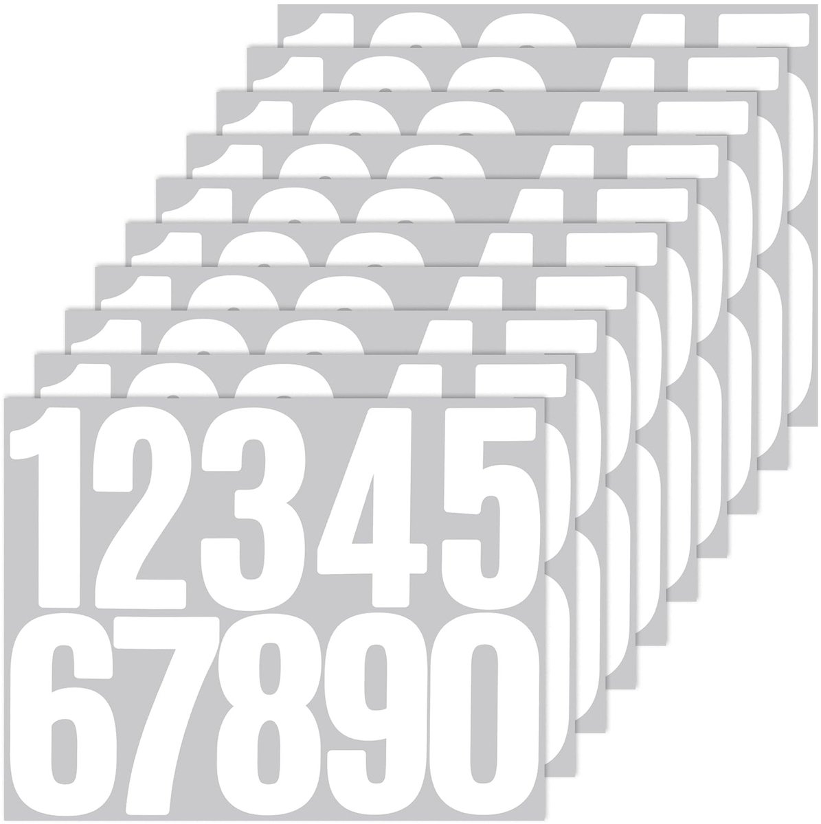 Solidchoice - Set van 100 Waterdichte Huisnummer Stickers