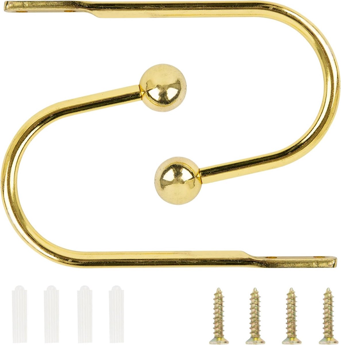 Gordijnhouders 2 stuks - Metalen haken - Ronde kop - Perfect voor slaapkamer en woonkamer - ShopVlot