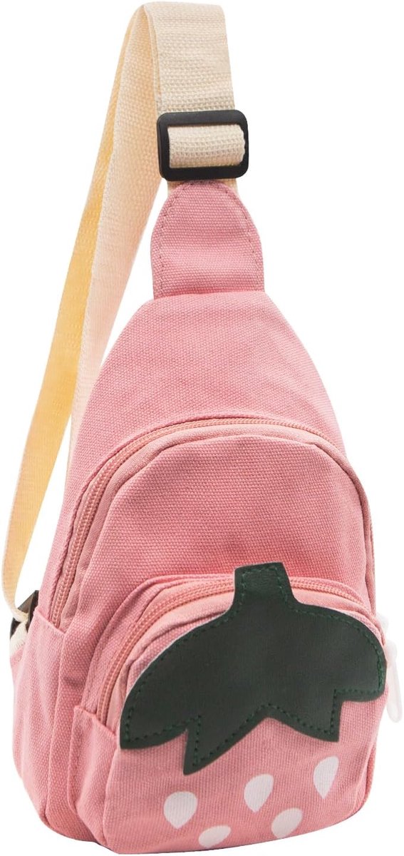 Schoudertas voor meisjes - kleine maat - aardbeienkrans ontwerp - ideaal voor school en sport - ShopVlot