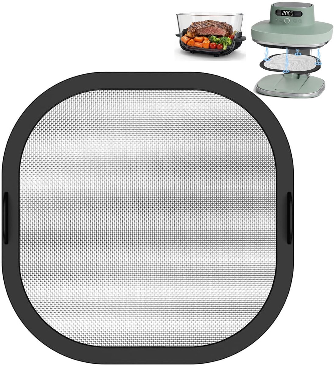 Spatbescherming voor Ninja CRISPi PRO XL - roestvrijstaal - fijnmazig - herbruikbaar en effectief - ShopVlot