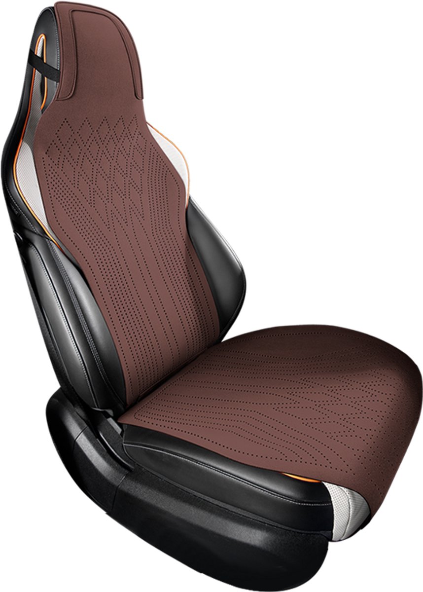 AIM Autostoelbeschermer – Luxe PU Imitatieleer Zit- en Rugkussen - Set van 2 – Opel Signum – Airbag Compatibel - M11 - Donkergrijs