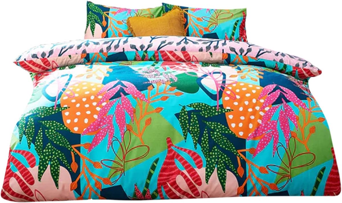 Dekbedovertrek set dubbel - multi kleur - Coralina design - luxe uitstraling - ShopVlot