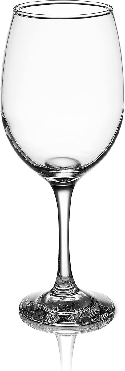SnelShoppen - Set van 6 Rode en Witte Wijnglazen, 470 ml, Vaatwasserbestendig, Dikke Helder Glas, Ideaal voor Feest, Tuin, Keuken