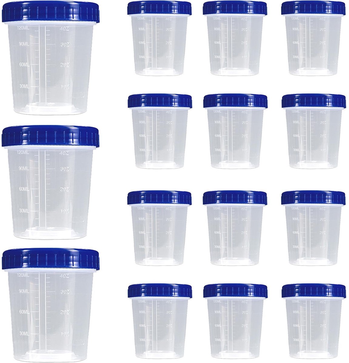 Urinebekers 15 stuks 120 ml - lekvrije monsterbeker - transparant met schaal - ideaal voor urinemonsters - ShopVlot