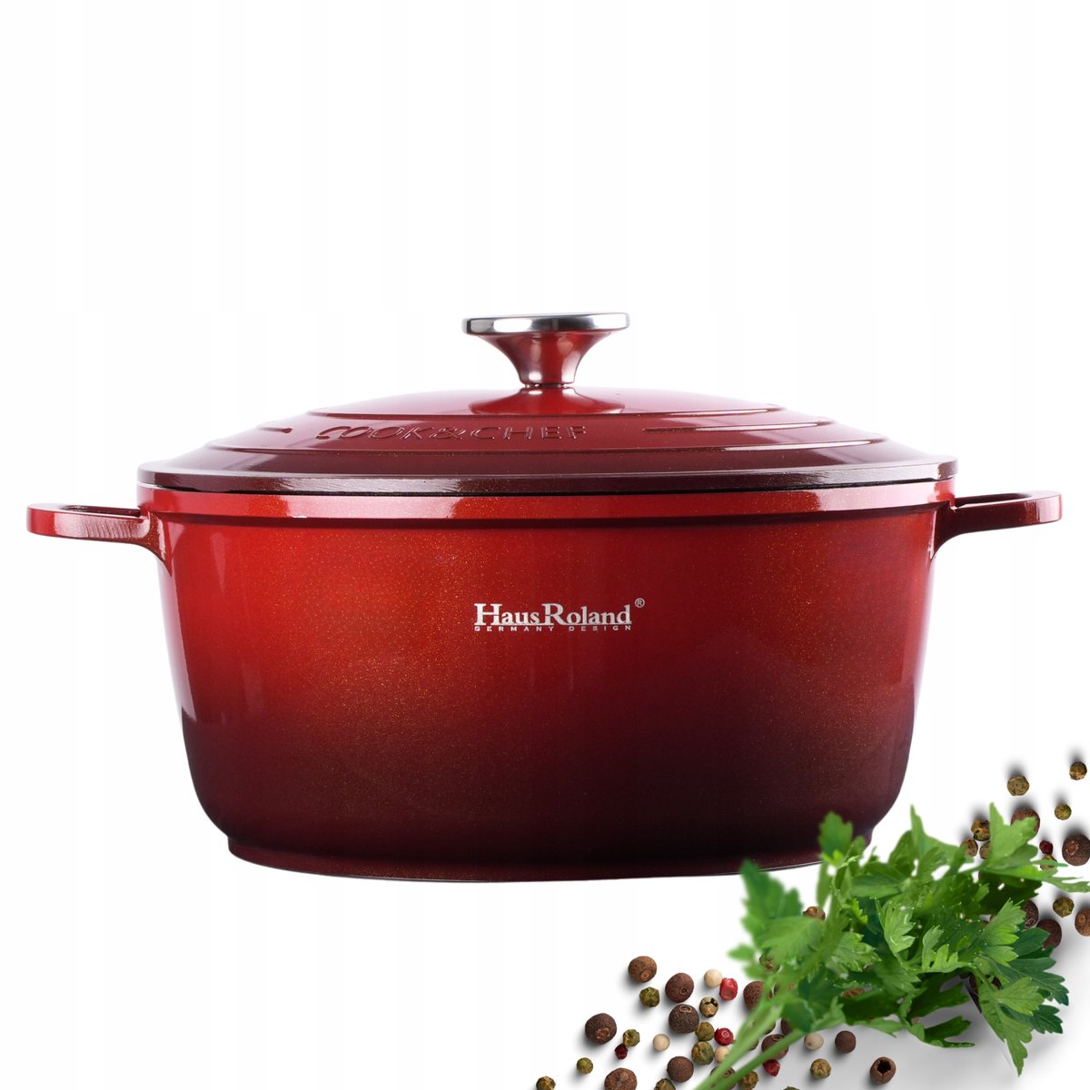 Aluminium Pan 24cm 5L Rood - Anti-aanbak, Inclusief Deksel