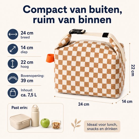 Bobypet - Koeltas - Kleine Corduroy Lunchtas met Verstelbaar Handvat - Geïsoleerde Lunchbag voor Werk, School en Picknick - Geel van Bobypet — afbeelding 5