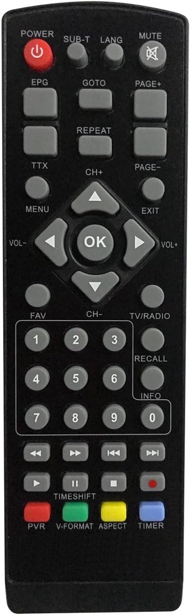 Afstandsbediening Compatible with Isnatch SAT DTT IS-200D, XD-200D, IS - 200D, XD 200D - ShopVlot
