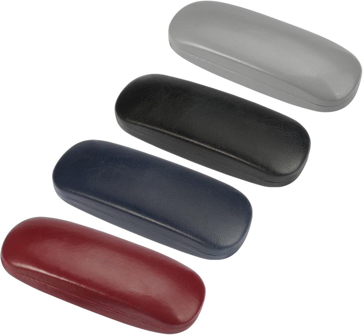 Harde brillenkoker set 4 stuks - leer - voor zonnebrillen en leesbrillen - bescherming voor alle maten - SnelShoppen