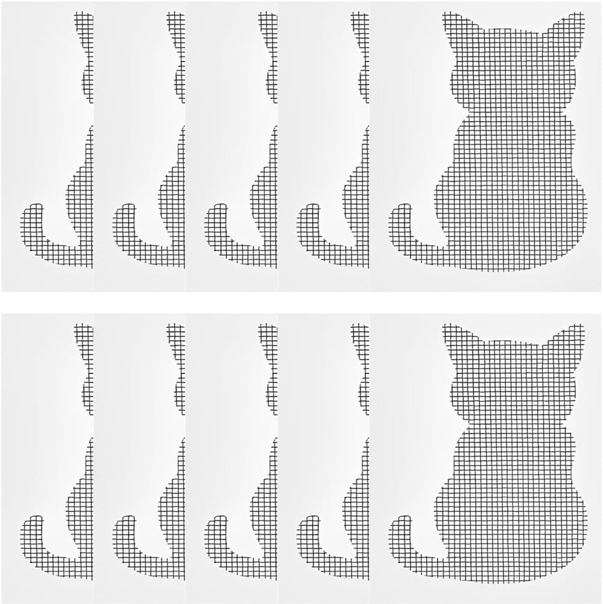 Reparatietape voor muggennetten - 10 stuks zelfklevend - glasvezel met kattenmotief - SnelShoppen