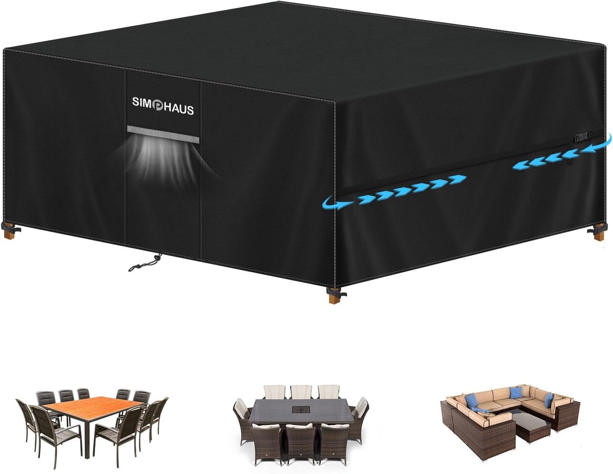 Tuinkussenhoes 300x250x100cm - waterdicht 420D Oxford stof - UV-bestendig - beschermt tuinmeubelen - SnelShoppen