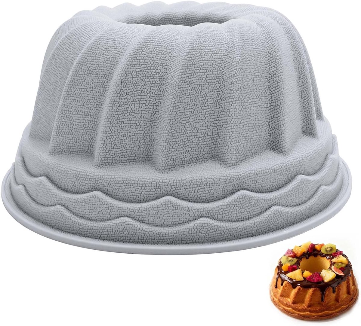 Tulbandbakvorm groot 24 cm - siliconen - antiaanbaklaag - ideaal voor marmeren cake - SnelShoppen