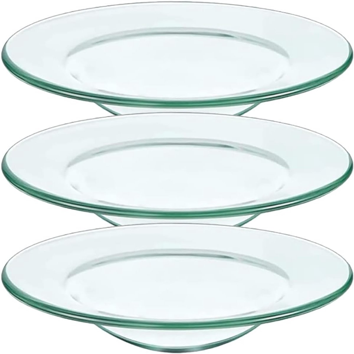3 stuks vervangende oliewarmerschaal, ronde glazen schaal, wasmeltkaarsenverwarmer, schaal, deksel, dienblad voor aromalampen, elektrische lampen, olie- taartverwarmer, 10 2 cm