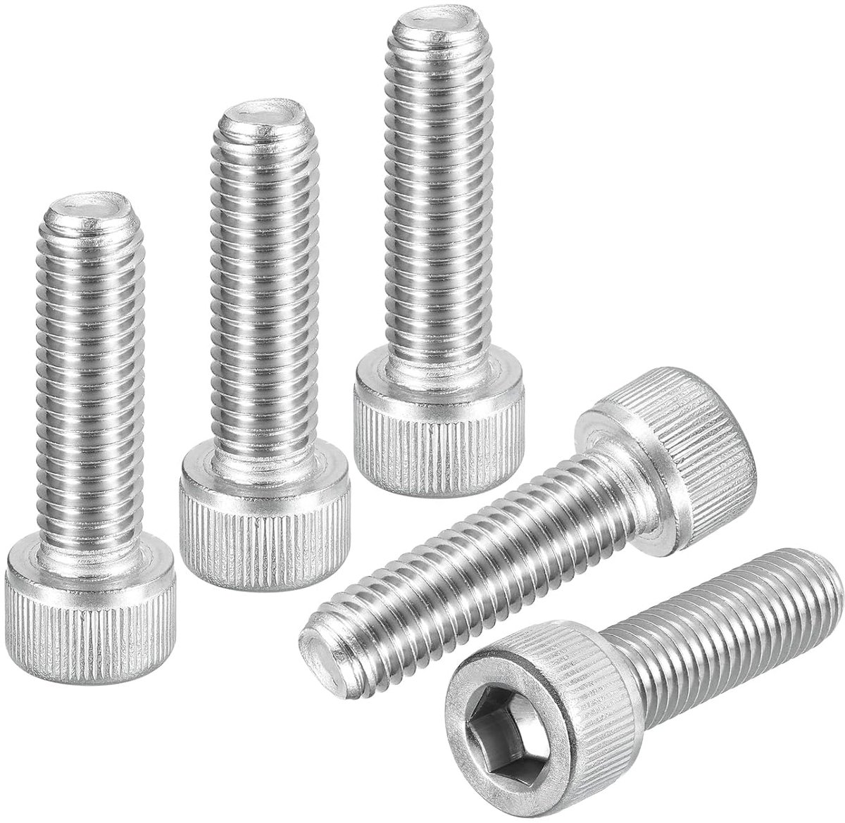 M10 - 1,5 x 35 zeskantschroeven - 10 stuks - goed voor racefiets, mountainbike, auto, metrische zeskantschroeven van roestvrij staal 304 - zilver