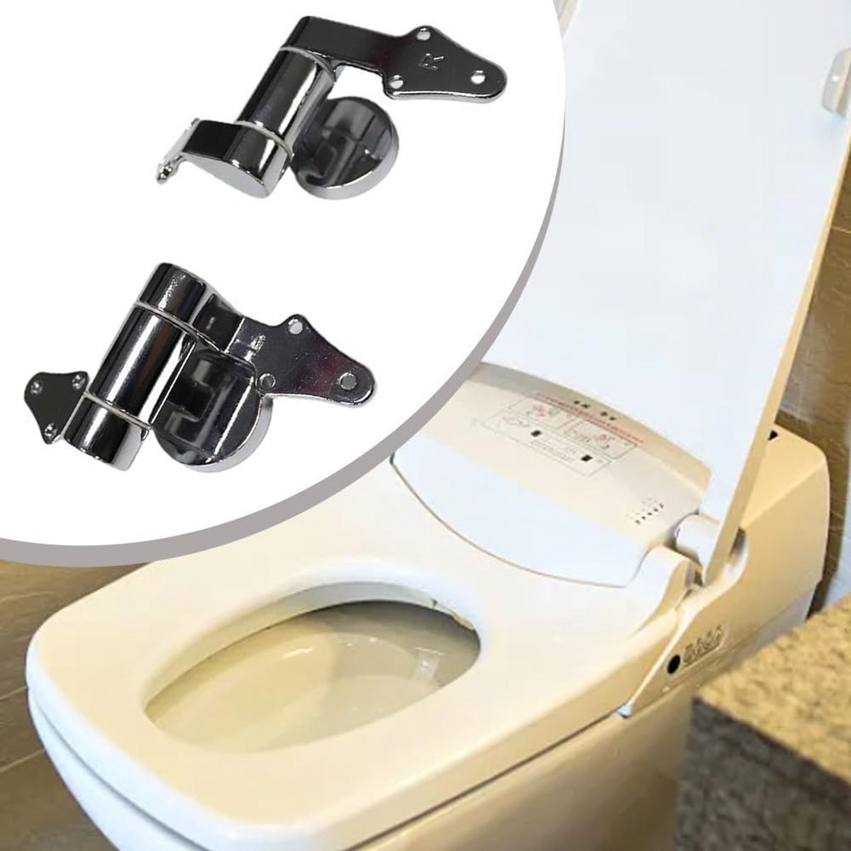 Scharnieren voor toiletbril, verbindingsstuk, driehoekig, zinklegering, verstelbaar toilet, verchroomde scharnieren met fittingen, vervangende onderdelen, toiletdekselscharnieren voor badkamers,