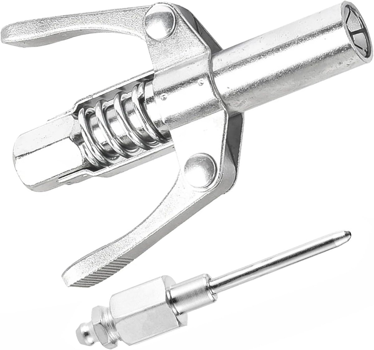 1 St Dubbele handgreep vetspuitkoppeling, vetspuitpuntnaalddispenser, compatibel met 1/8" NPT fittingen