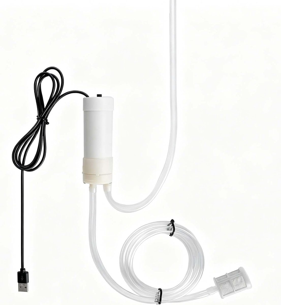 USB-mini-waterpomp, 5 V, zelfaanzuigend, met 5 m siliconen slang en roestvrijstalen filter, elektrische pomp voor aquarium, tuinirrigatie en wateroverdracht