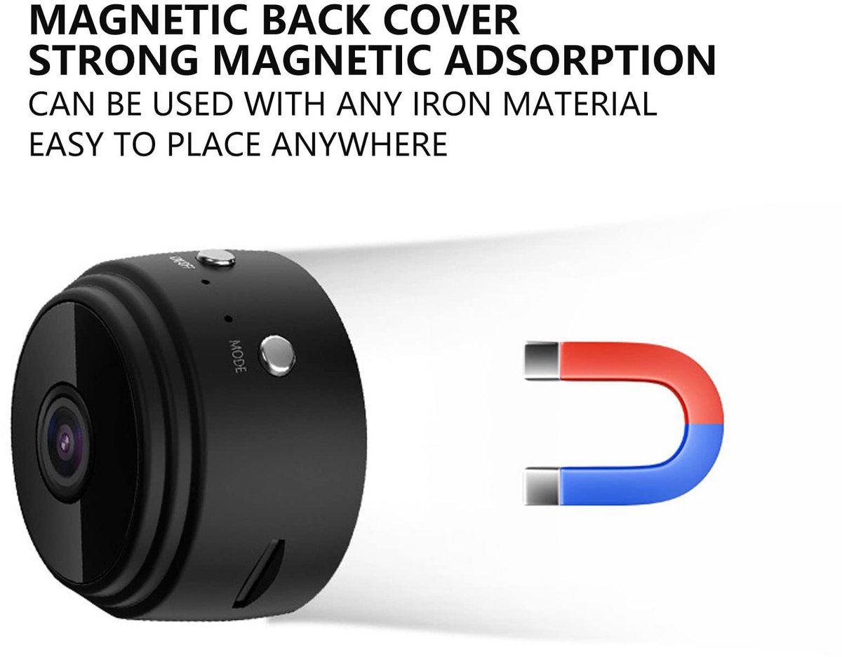WiFi camera binnen 1080P HD - magnetische beveiligingscamera - draadloos - ideaal voor huisdieren en baby's - SnelShoppen