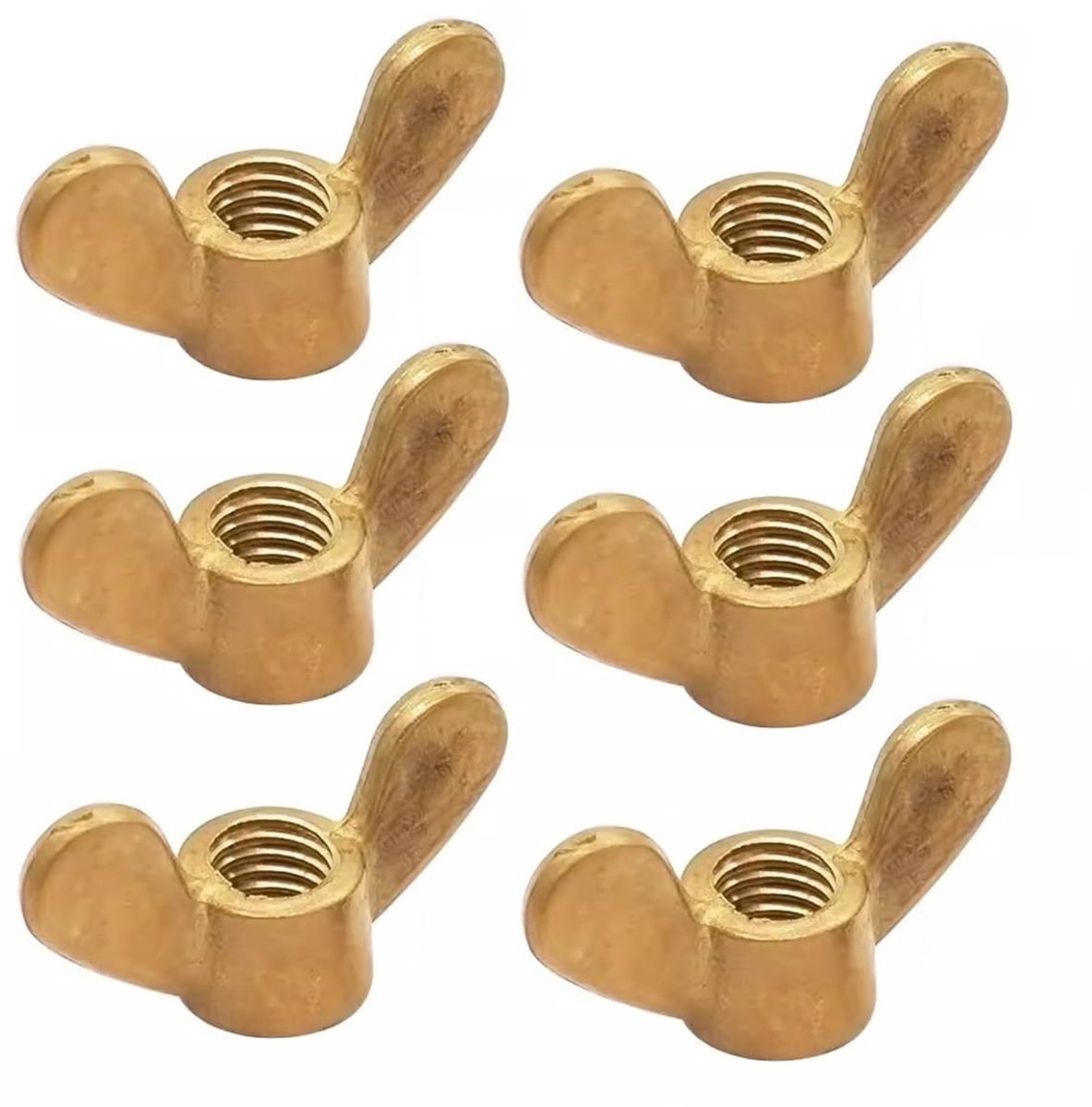Moeren van messing (6 stuks)