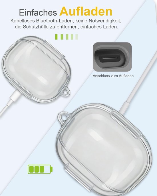 Hoes voor anker Soundcore R50i / P20i draadloze hoofdtelefoon, daunke TPU beschermhoes, met ronde gesp, volledige bescherming, transparant — afbeelding 2
