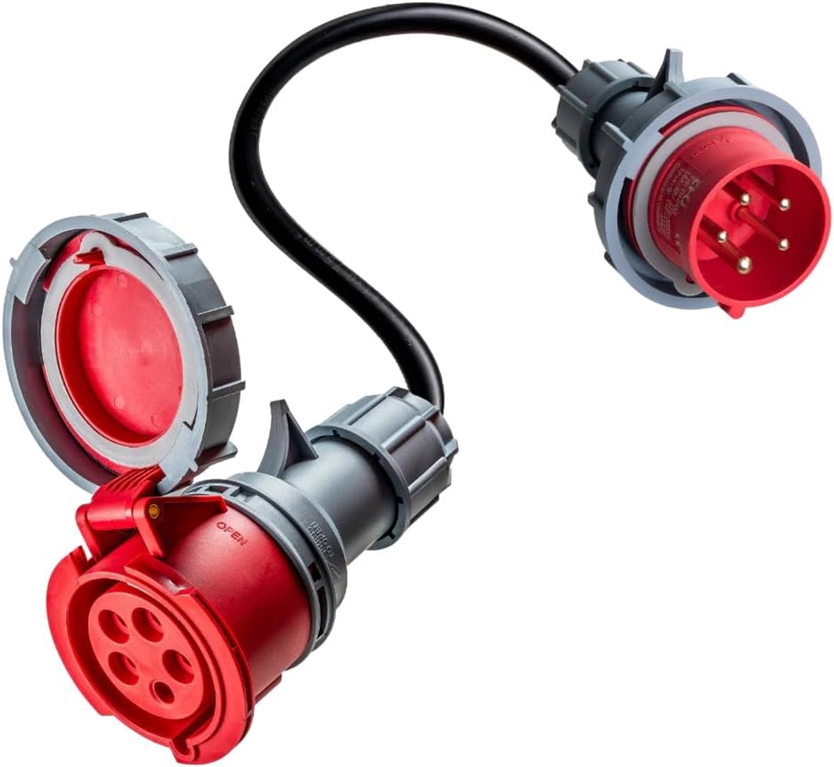 CEE-adapter 32A 5-polig naar CEE 16A 5-polig - driefasig - universeel ontwerp - betrouwbare laadoplossing - SnelShoppen