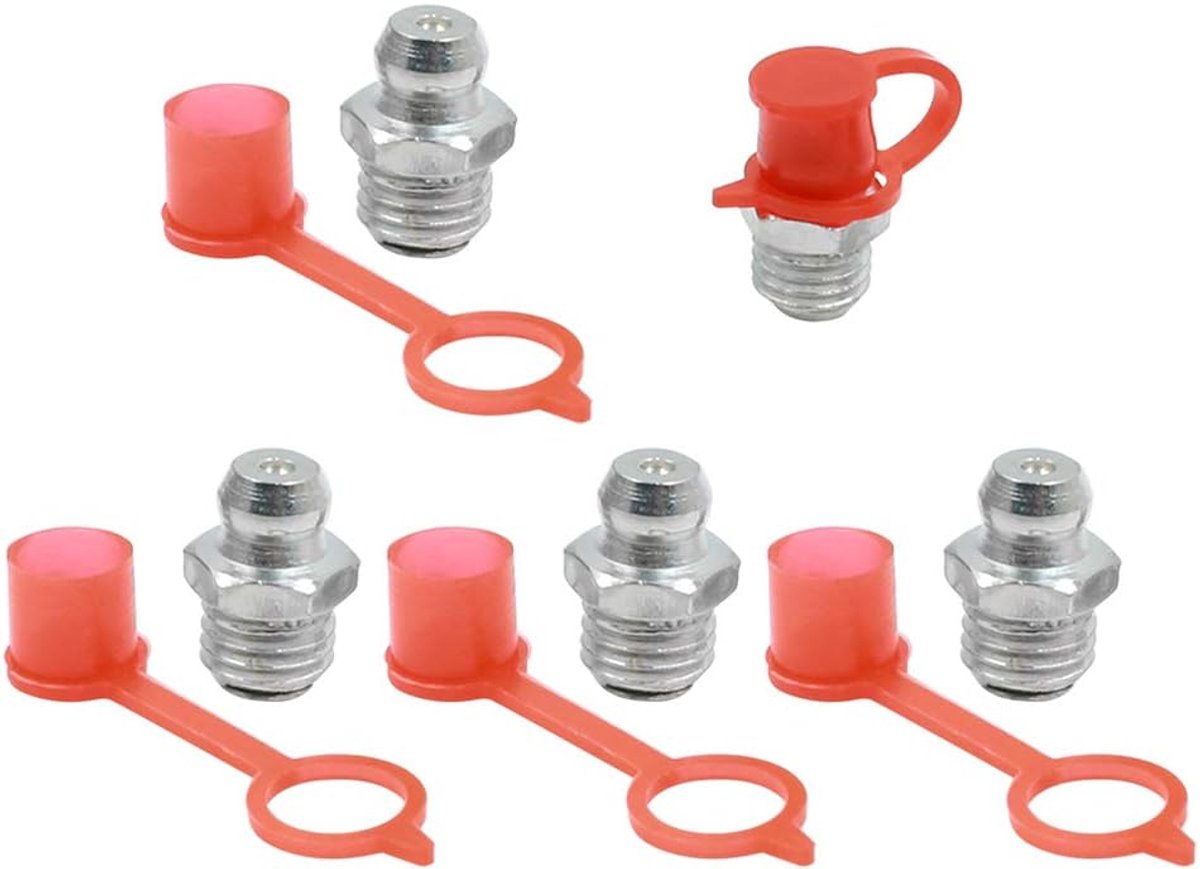 AUTOHAUX M6 M8 M10 messing recht tepel vet fitting met stofkap voor auto 5-set M8X1